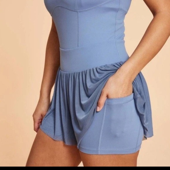 Blogilates Barre Romper Ballerina Mesh Skirt Size XL NWT color Troposphere - Picture 6 of 7